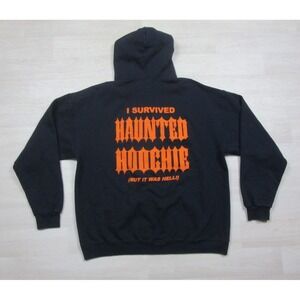 Vintage Men's Sweatshirt (XL) Hoodie I Survived Haunted Hoochie Halloween Ohio